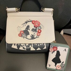 Alice in wonderland purse and wallet set